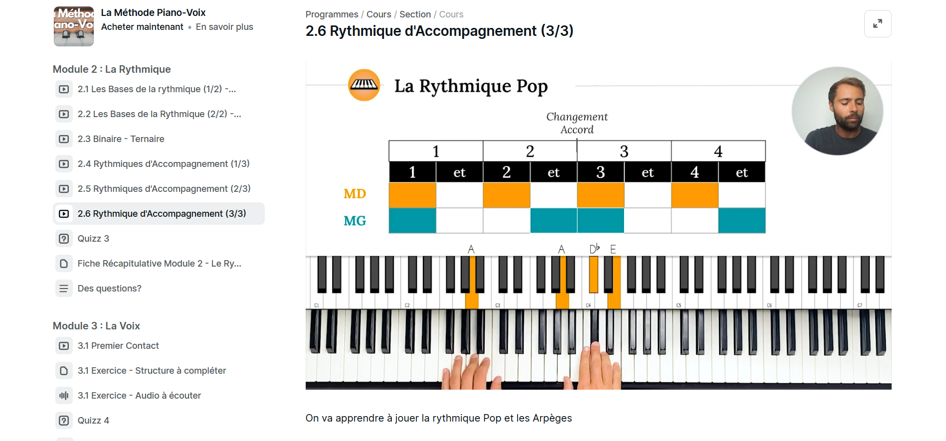 Module 2 de la formation La Méthode Piano-Voix