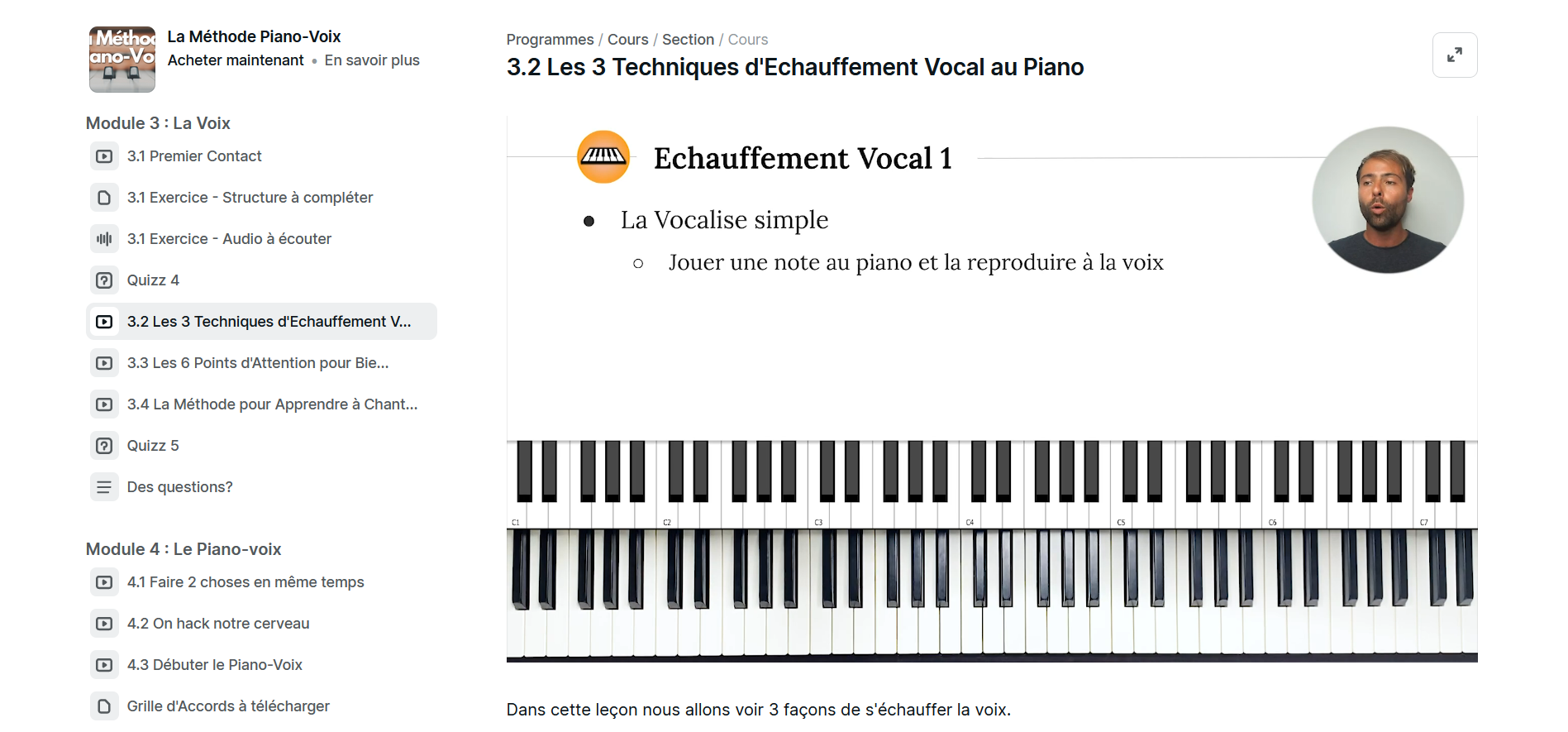 Module 3 de la formation la Méthode Piano-Voix